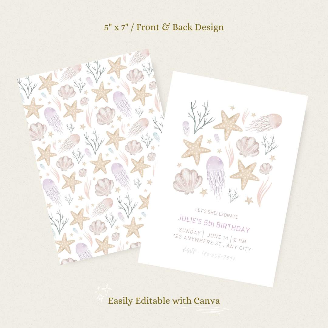 Under the Sea Birthday Invitation – Editable Canva Template