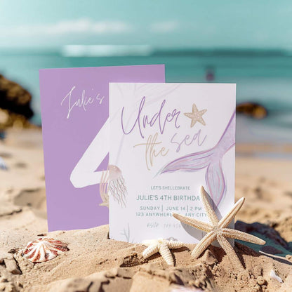 Mermaid Birthday Invitation – Editable Canva Template